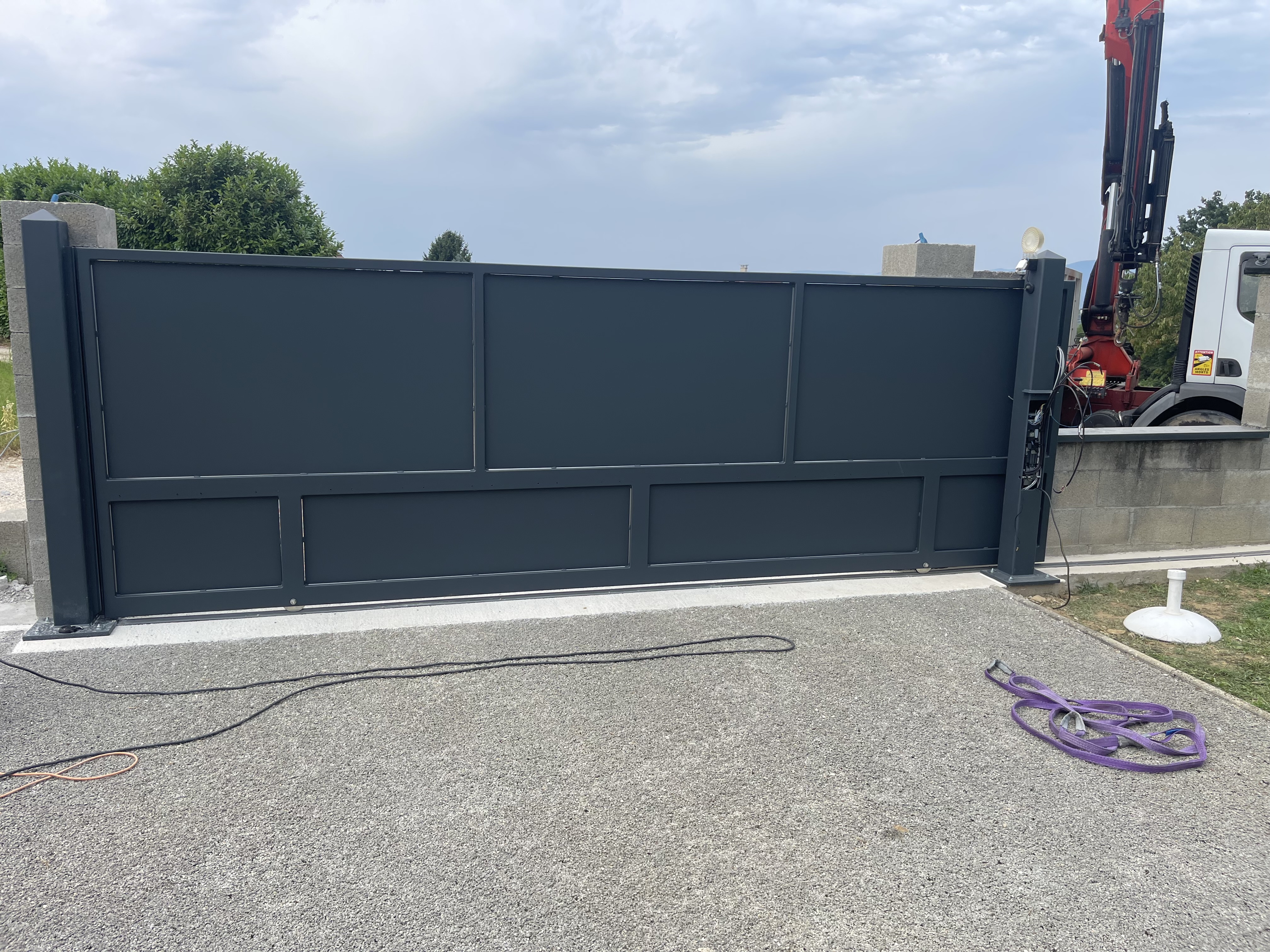 Instalation d'un portail coulissant